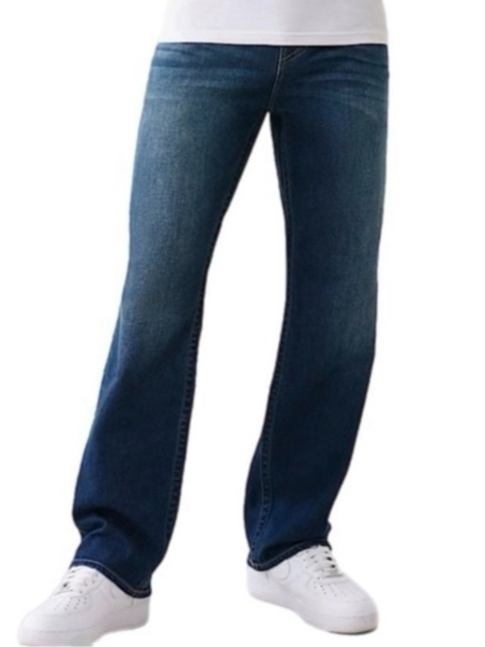 True Religion | Bobby Blue Straight Leg Jeans Slightly Distressed Style